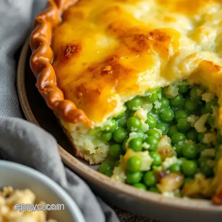 Creamy Savory Pea Pie with Fresh Herbs presentation