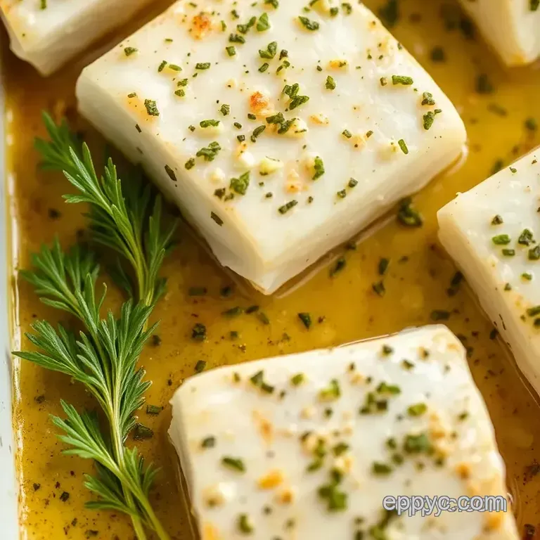 Baked Cod with Lemon Herb Topping presentation