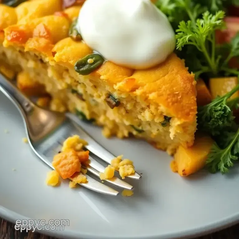 Savory Cornmeal Cake with Veggies presentation
