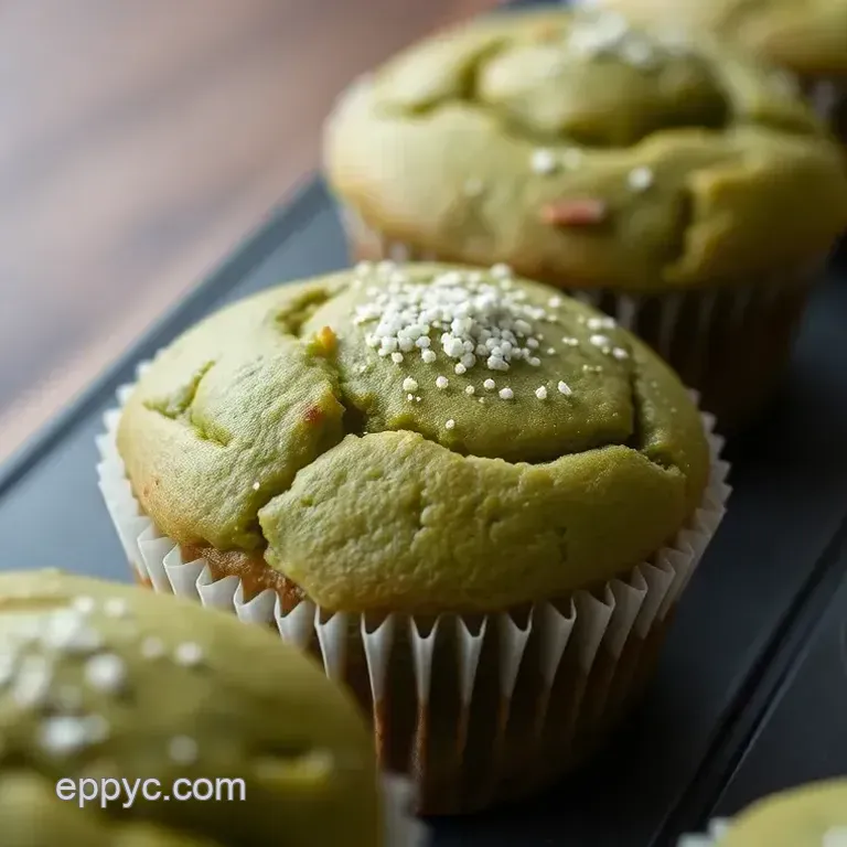 Fluffy Matcha Muffins with Almond Flour