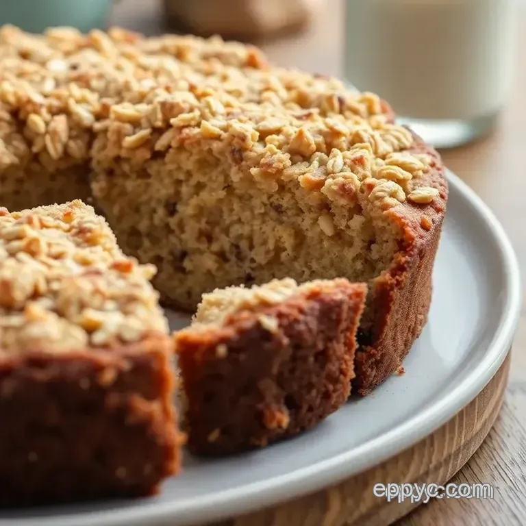 Bake Oatmeal Cake with Delicious Streusel presentation