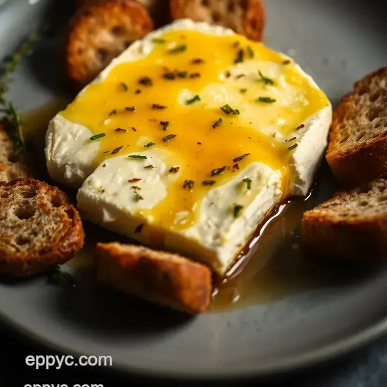 Baked Feta with Honey: a Sweet and Savory Delight presentation