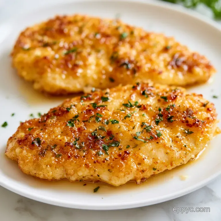 Sliced golden chicken breast on a white ceramic plate beside steamed broccoli and a lemon wedge for brightness.