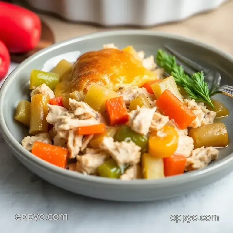 Delicious Baking Sourdough Chicken Comfort Pie presentation