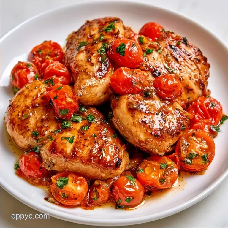 Pan-Seared Balsamic Roma Tomato Chicken