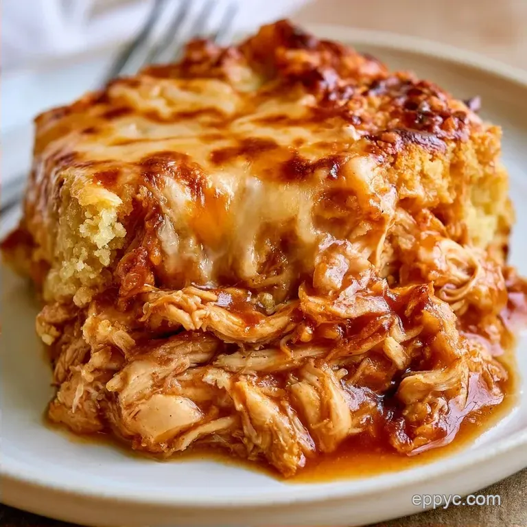 BBQ Chicken Cornbread Casserole with Cheddar