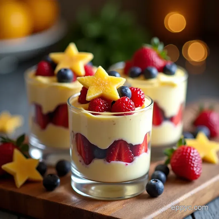 StarSpangled Summer Trifle Towers Layered Berry Lemon Curd Parfaits presentation