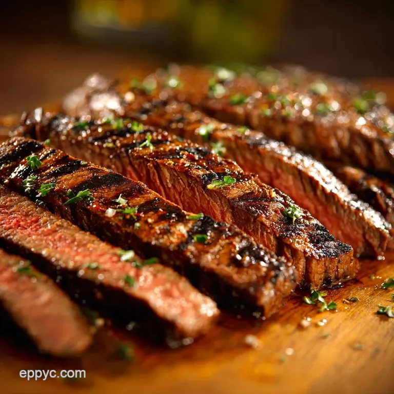 Grilled Flank Steak with Zesty Herb Marinade (High-Heat Perfection) presentation