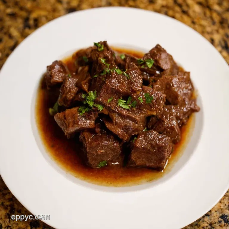 Braised Bonein Beef Short Ribs with Red Wine Reduction presentation