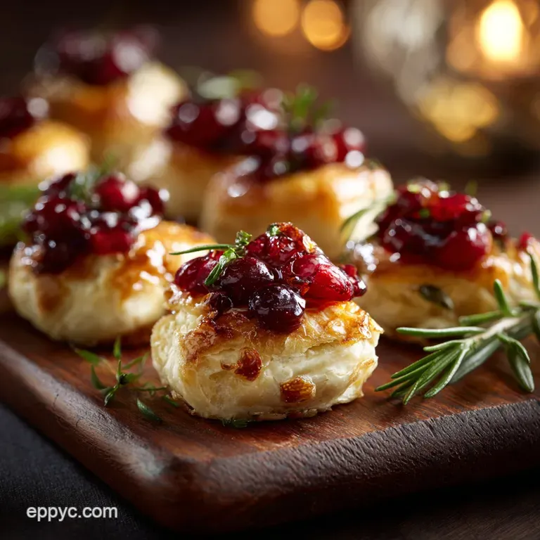Puff Pastry Cranberry Thyme Brie Bites The Effortless Festive Canapé