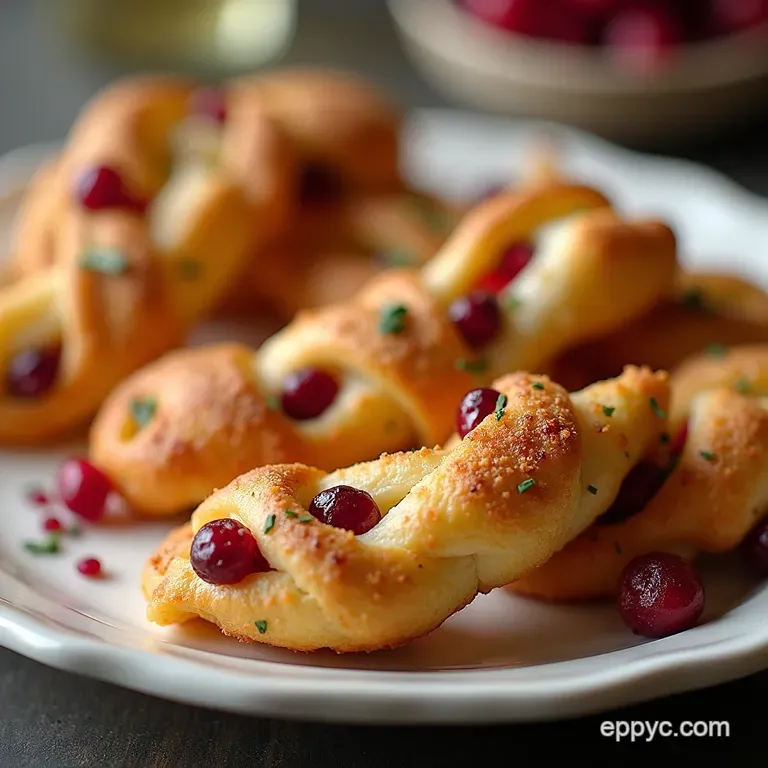 Easy Festive Cranberry Brie Twists Christmas Snacks