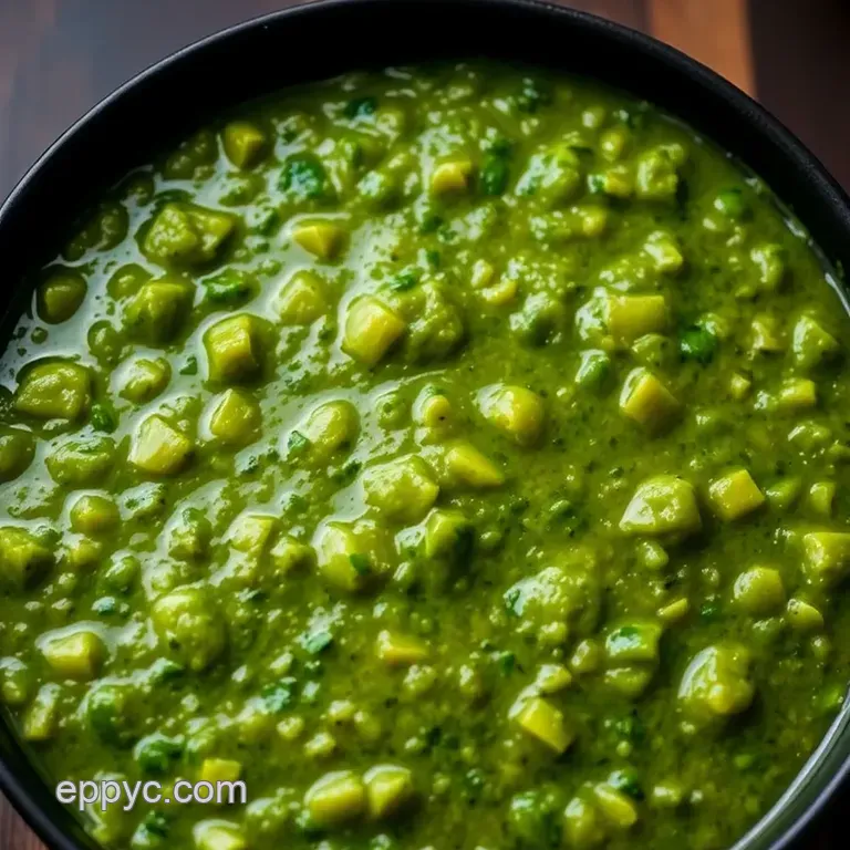 Bright and Zesty Tomatillo Salsa Verde presentation