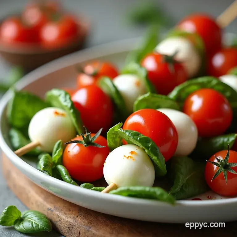 Caprese Skewers with Balsamic Glaze