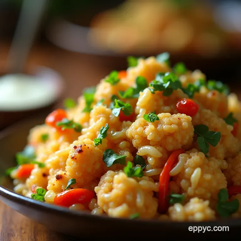 The Cauliflower Cloud Veggie Fried Rice Light Bright and Packed with Flavour presentation