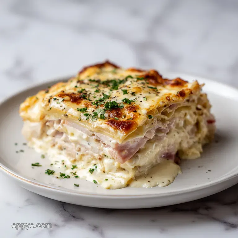 Chicken Cordon Bleu Lasagna: Creamy and Baked