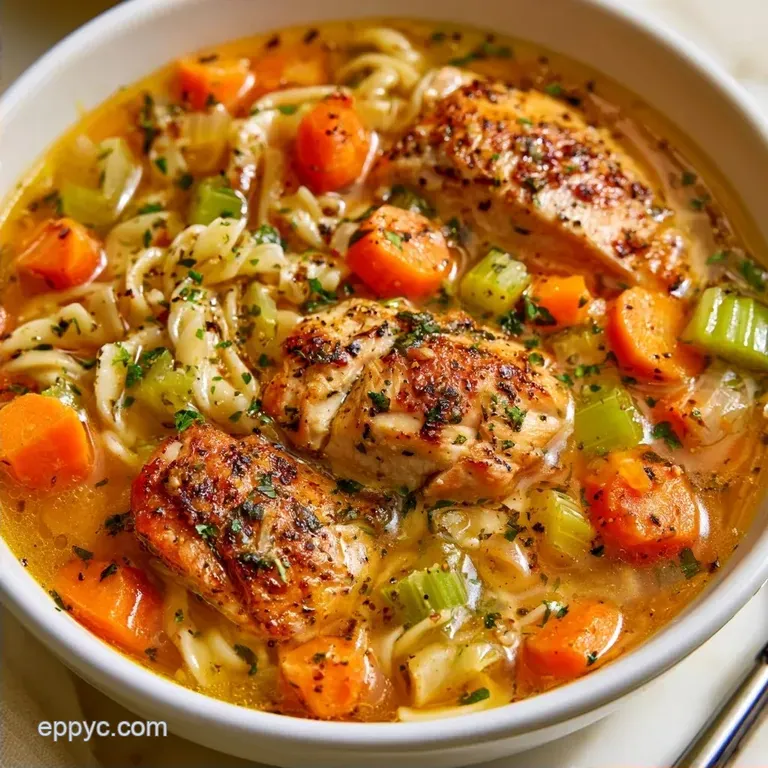 Zesty Chicken Noodle Soup Freezer Meal