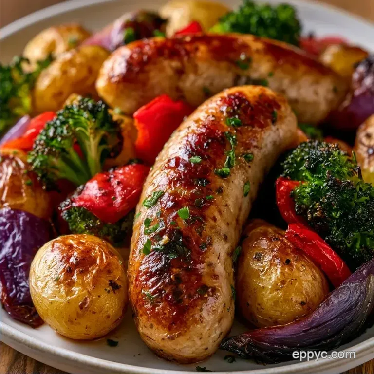 Healthy Chicken Sausage Sheet Pan Dinner