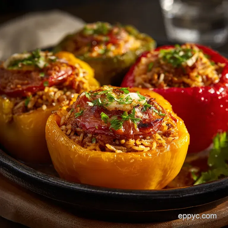 Stuffed Bell Peppers: the Hearty Beef and Rice Supper You Need presentation
