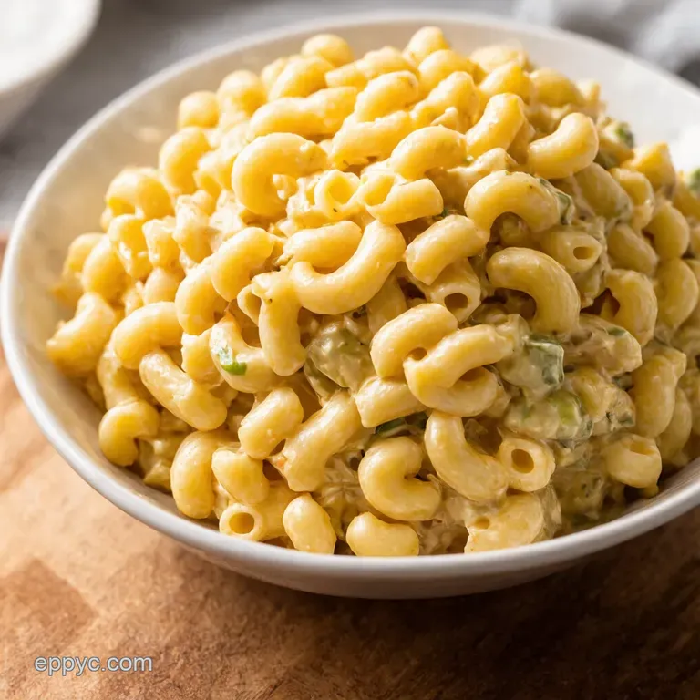 Classic Creamy Macaroni Salad presentation