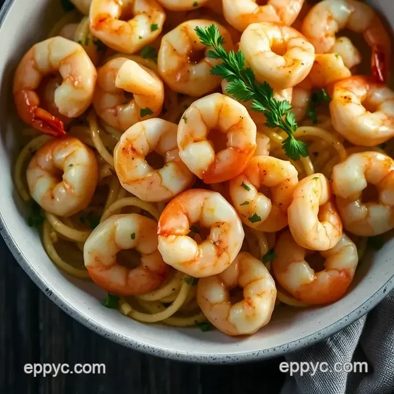 Classic Shrimp Scampi with Buttery Garlic Sauce presentation