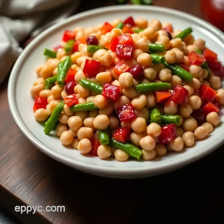 Colorful Three Bean Salad Recipe presentation