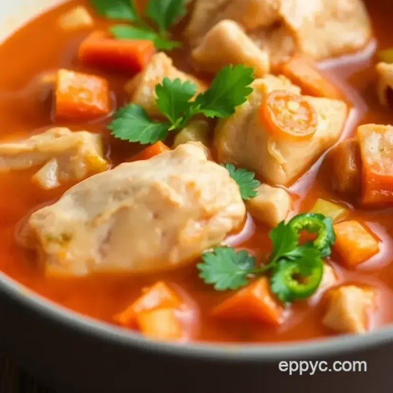 Fiery Chicken Soup in 45 Minutes presentation