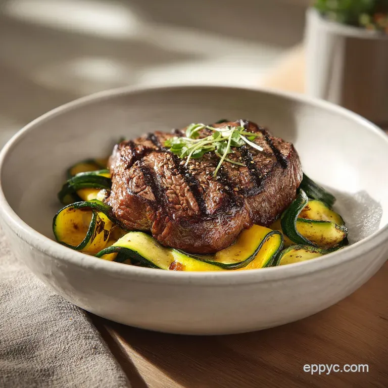 Cozy Grilled Steak Bowl with Zucchini
