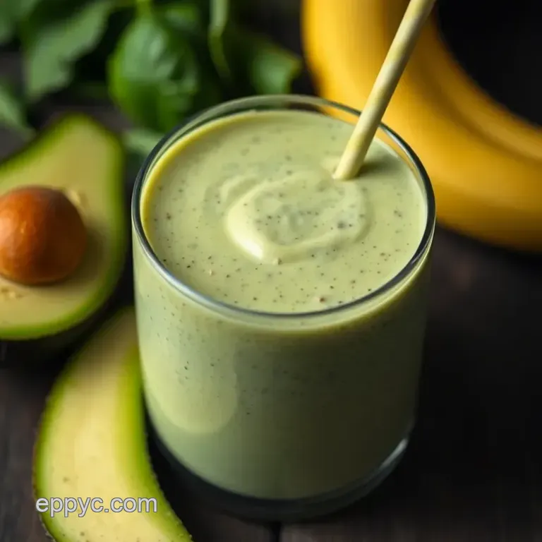 Creamy Avocado Smoothie presentation
