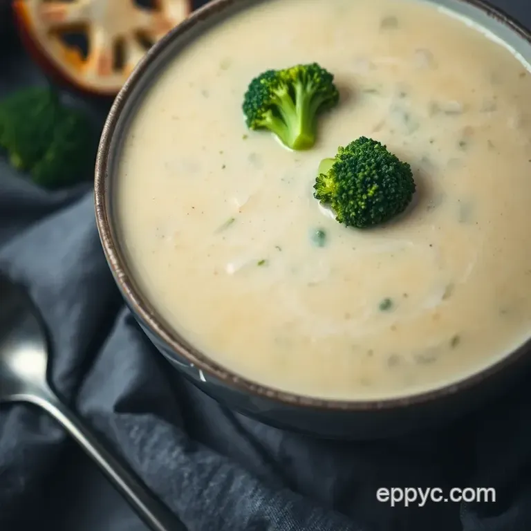 Creamy Broccoli Bliss Soup presentation
