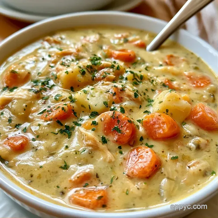 A steaming white bowl of velvety white soup topped with chopped chives and a swirl of cream on a linen napkin.