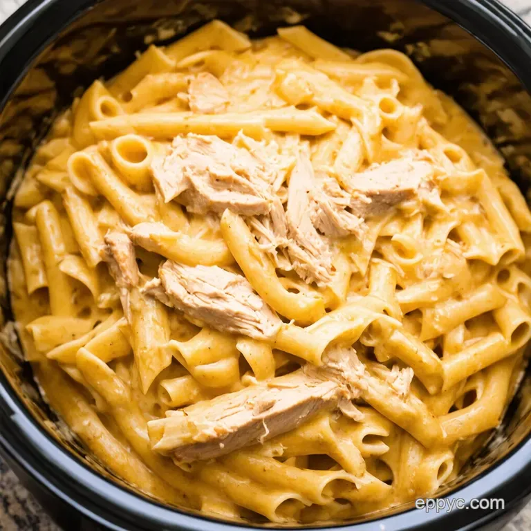 Creamy Dreamy Slow Cooker Chicken Alfredo presentation