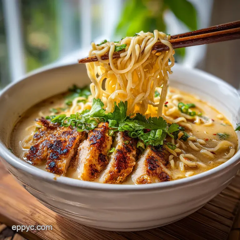 Creamy Garlic Chicken Ramen Recipe