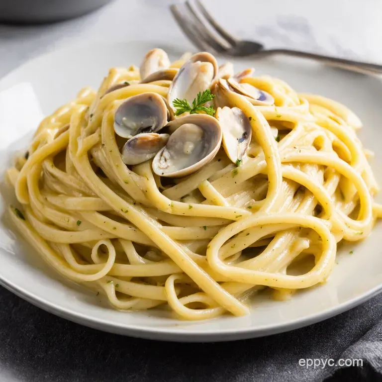 Creamy Garlic Clam Sauce with Linguine