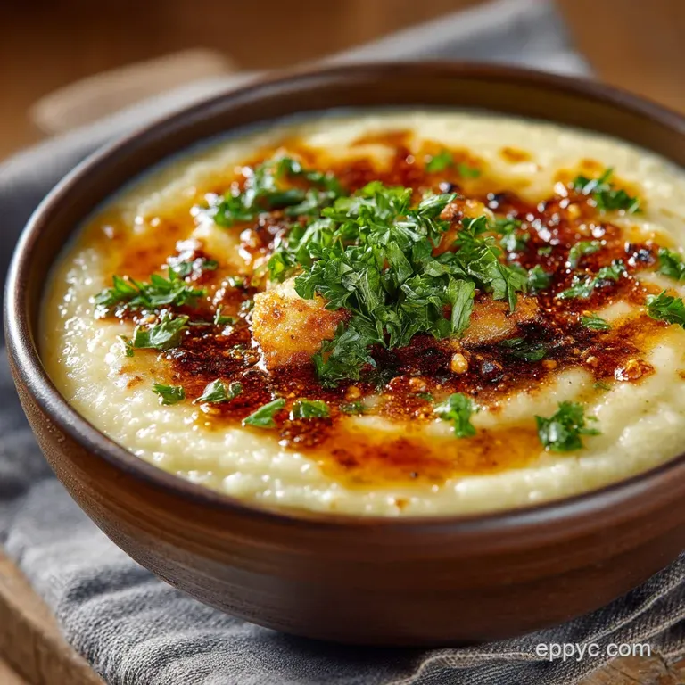 The Sunday Comfort Creamy Cheesy Mashed Potato Soup presentation