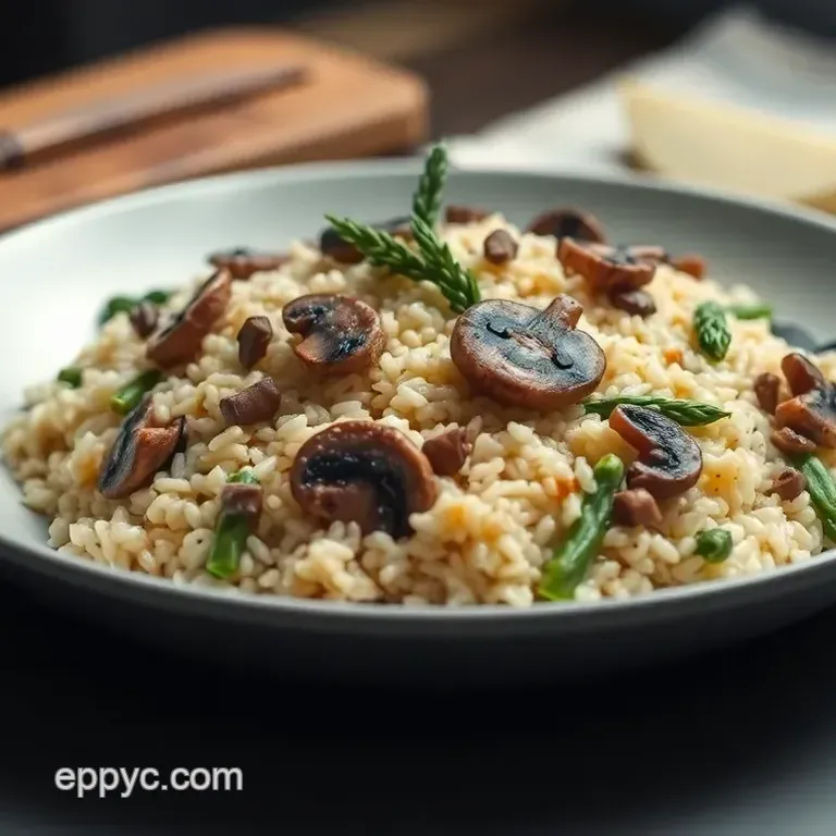 Creamy Mushroom and Asparagus Risotto