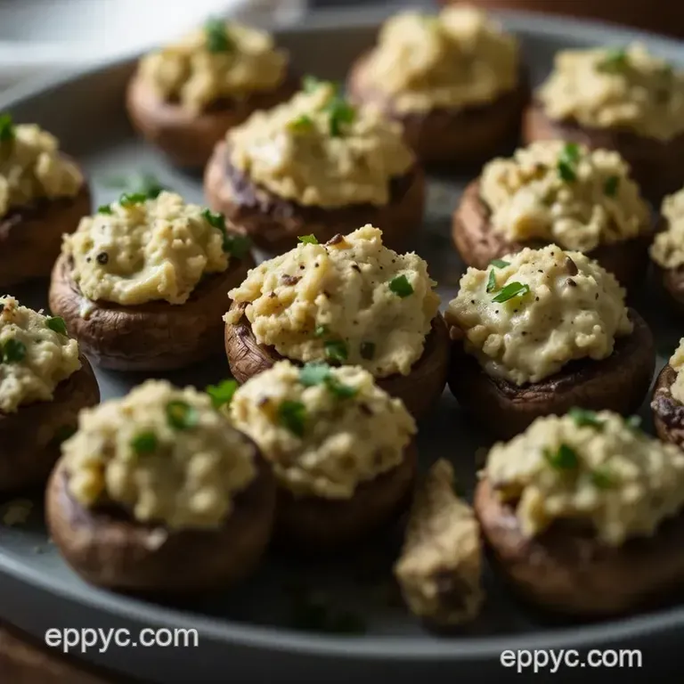 Creamy Stuffed Mushrooms with Cream Cheese presentation