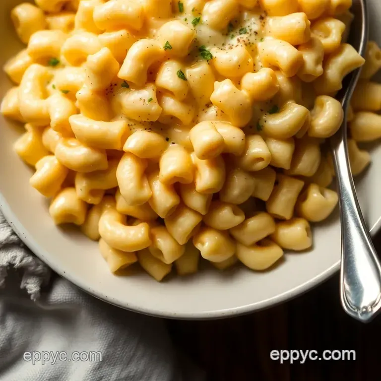 Creamy Vegan Mac N Cheese with Nutritional Yeast presentation