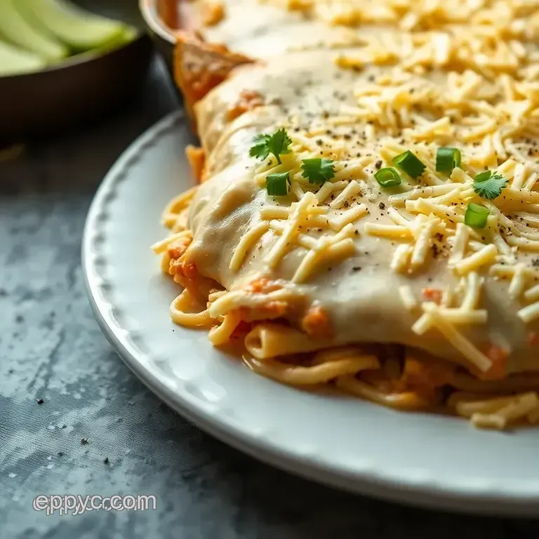 Creamy White Chicken Enchiladas with Green Chile Sauce presentation