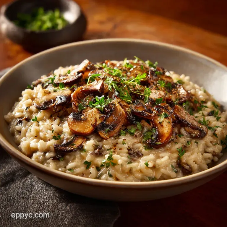Mushroom Risotto: Chefs Ultimate Creamy Wild Mushroom Recipe presentation