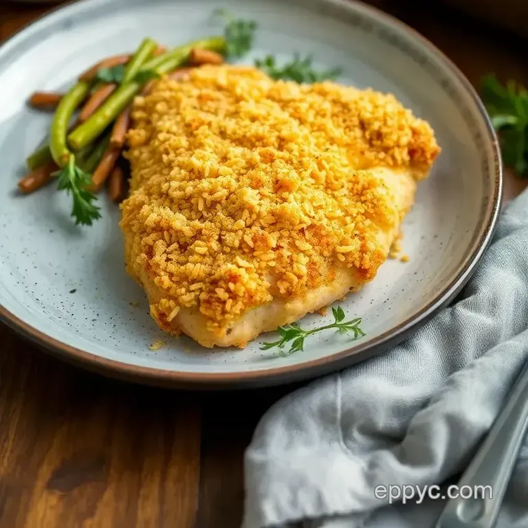 Crispy Baked Chicken with Parmesan Crust presentation