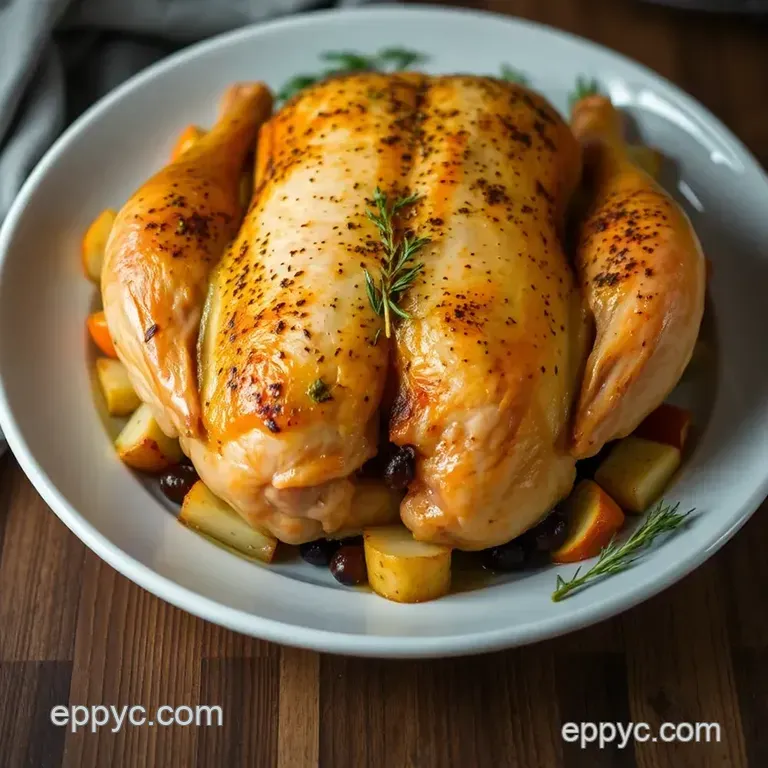Crispy Herb-Roasted Chicken with Root Vegetables presentation