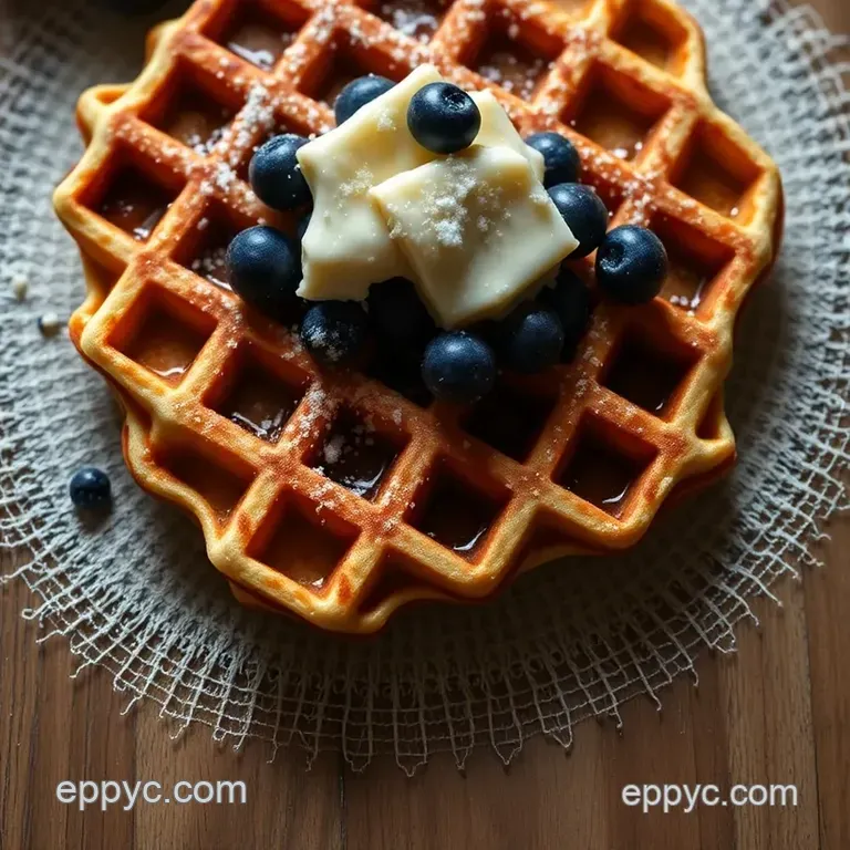 Crispy Rice Flour Substitute Waffles presentation