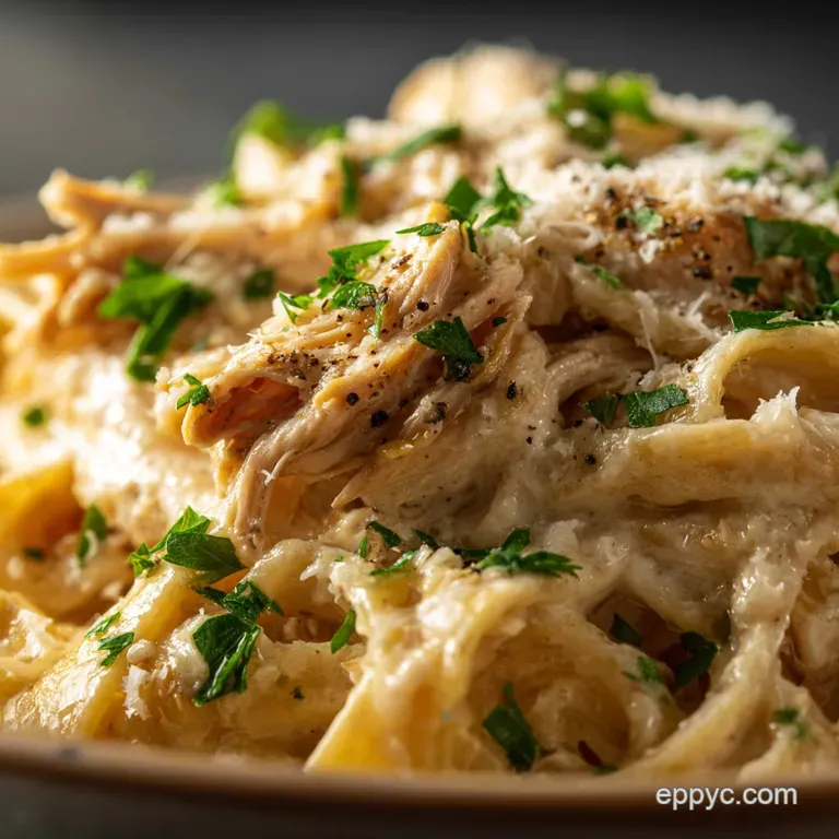Crockpot Chicken Fettuccine Alfredo: Ultra-Creamy Hands-Off Recipe presentation
