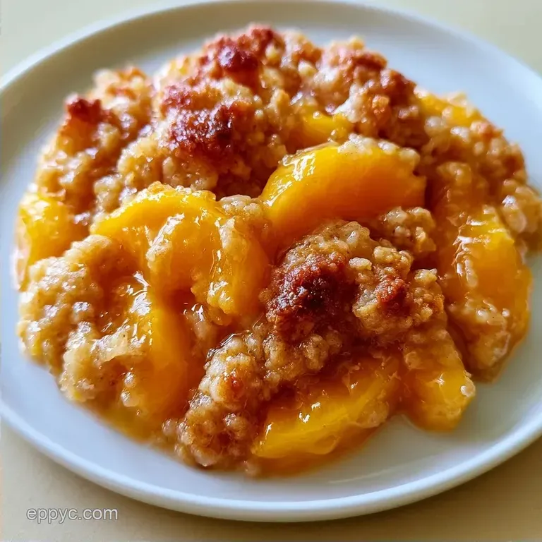 Golden Brown Crumble Top Peach Pie