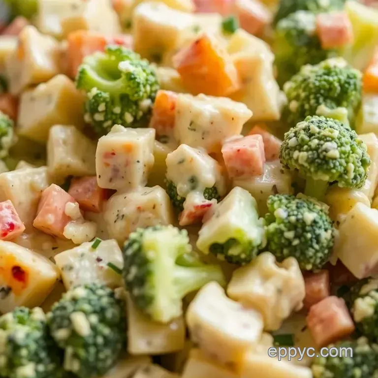Crunchy Broccoli Salad with Tangy Dressing presentation