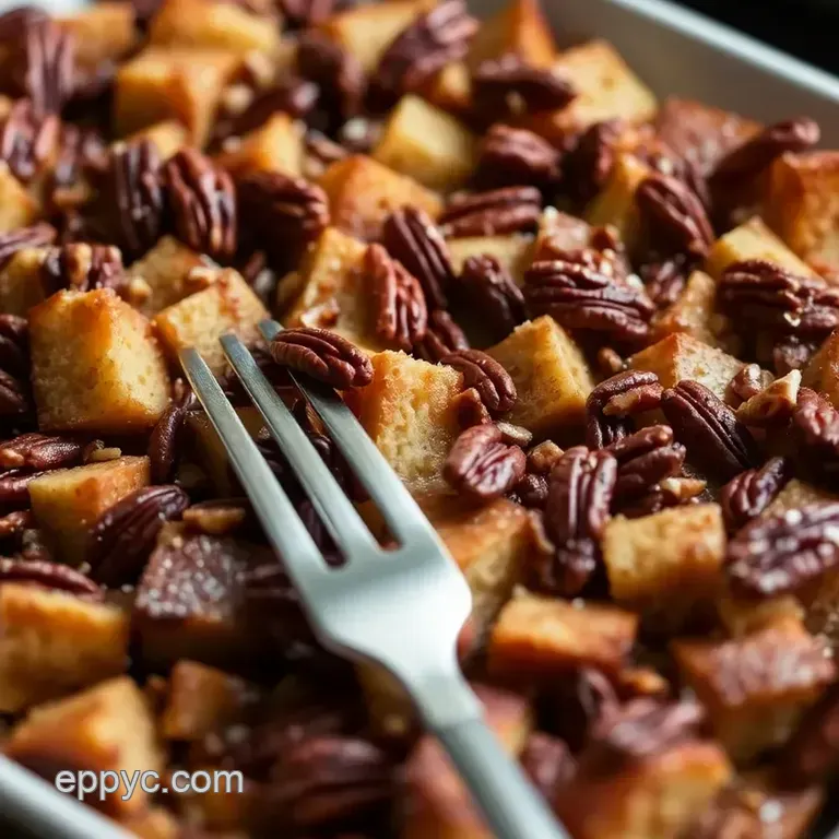 Decadent Caramelized Pecan French Toast Bake presentation