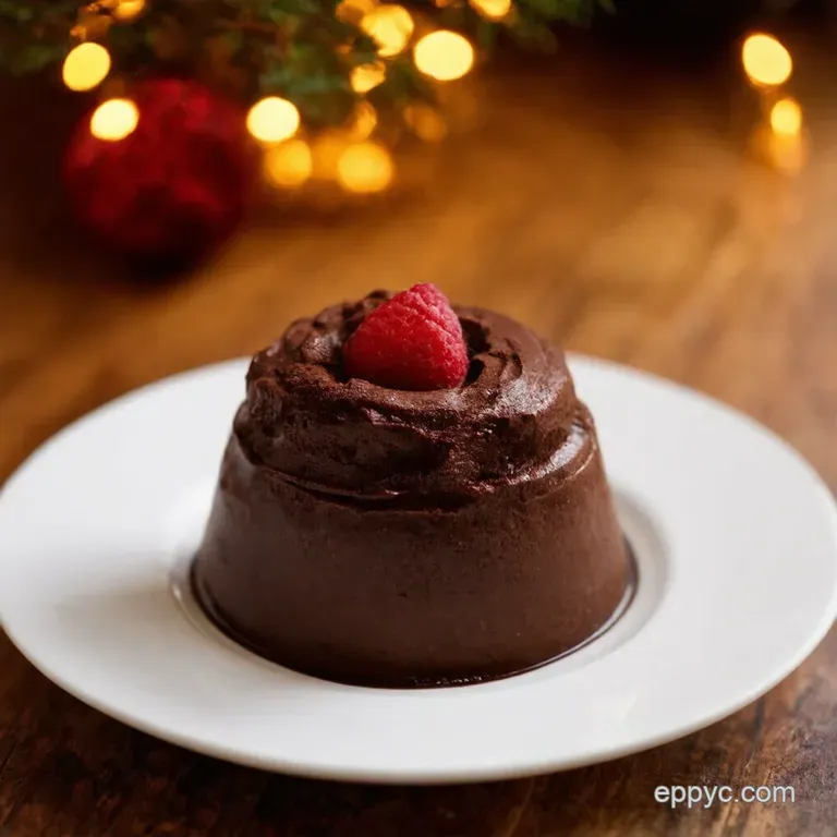 Decadent Dark Chocolate Pudding presentation