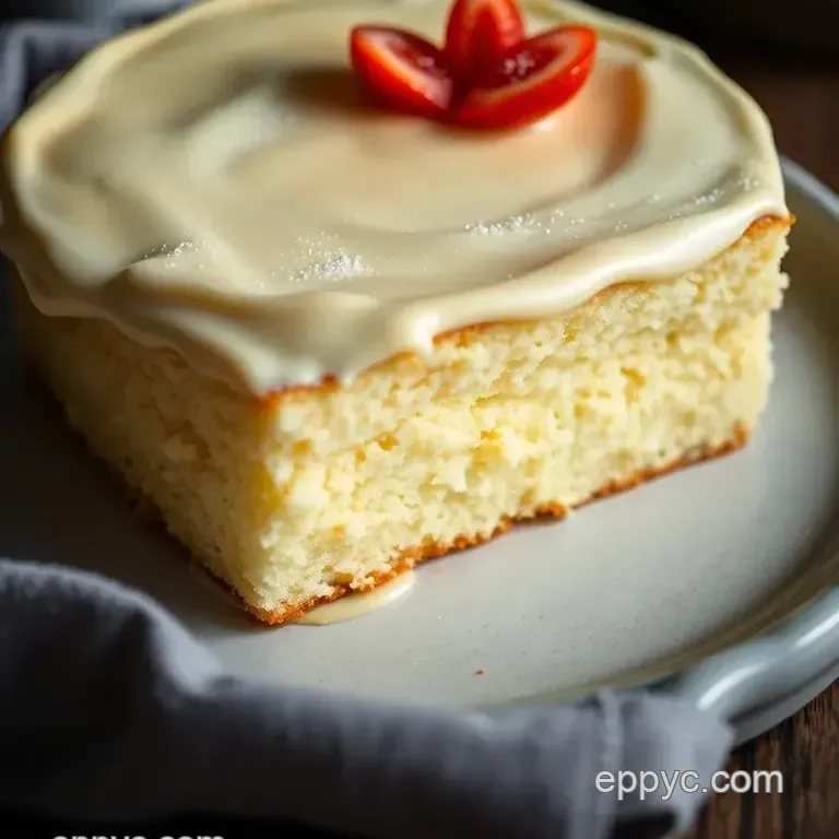 Decadent Tres Leches Cake presentation