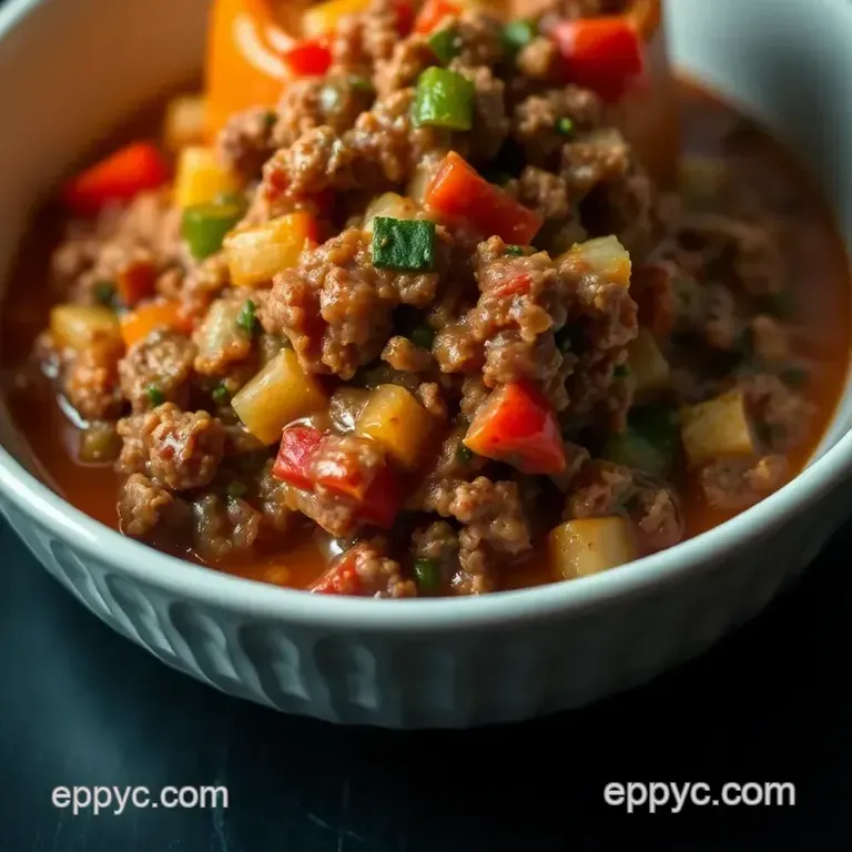 Deconstructed Stuffed Pepper Soup presentation