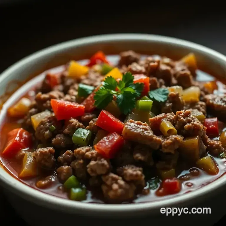 Deconstructed Stuffed Pepper Soup